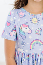 Load image into Gallery viewer, Galactic Unicorns S/S Pocket Twirl Dress