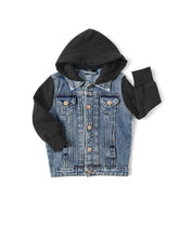 Load image into Gallery viewer, Hooded Denim Jacket - Black