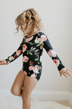 Load image into Gallery viewer, Black Floral Leotard