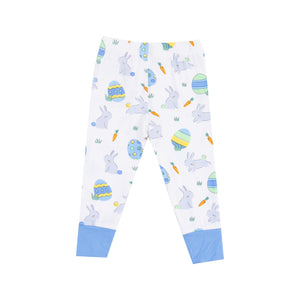 Short Sleeve  Loungewear Set - Easter Bunnies Blue