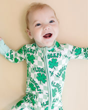 Load image into Gallery viewer, Bamboo Zip Romper | Lucky Shamrock