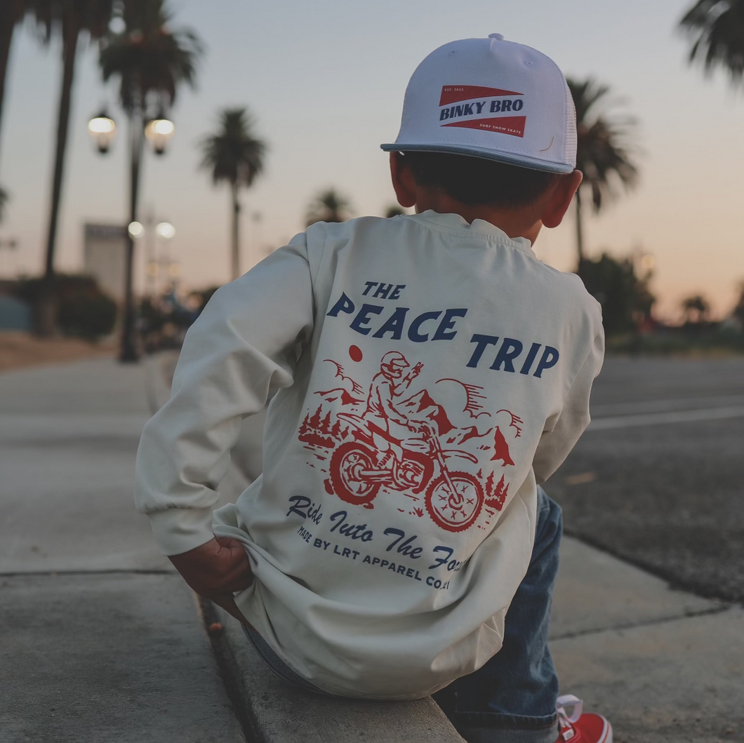 THE PEACE TRIP LONG SLEEVE TEE - VINTAGE WHITE