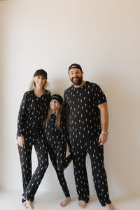 Bamboo Two Piece Pajamas | Midnight Lightning Bolt