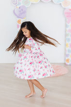 Load image into Gallery viewer, Gingham Bows 3/4 Sleeve Ruffle Twirl Dress