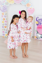 Load image into Gallery viewer, Gingham Bows 3/4 Sleeve Ruffle Twirl Dress