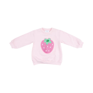 Oversize Applique Sweatshirt + Leggings - Strawberry Swiss Dot French Terry