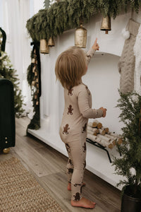 Bamboo Zip Pajamas | Gingerbread