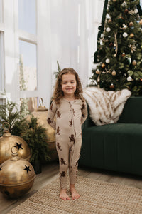 Bamboo Zip Pajamas | Gingerbread