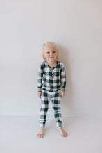 Load image into Gallery viewer, Bamboo Two Piece Pajamas | Evergreen Gingham | ff club