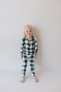 Bamboo Two Piece Pajamas | Evergreen Gingham | ff club