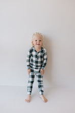 Load image into Gallery viewer, Bamboo Two Piece Pajamas | Evergreen Gingham | ff club