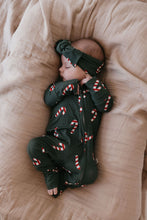 Load image into Gallery viewer, Bamboo Zip Pajamas | Candy Cane Lane