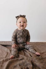 Load image into Gallery viewer, Bamboo Zip Pajamas | Faded Brown Checkerboard