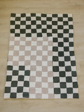 Load image into Gallery viewer, Taupe Checkered Plush Blanket