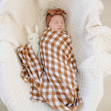 Load image into Gallery viewer, Gingham Muslin Swaddle Blanket