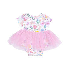 Load image into Gallery viewer, Twirly Short Sleeve Tutu Bodysuit Dress - Easter Bunnies Pink