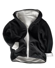 Load image into Gallery viewer, Reversible Fleece Zip Hoodie - Black