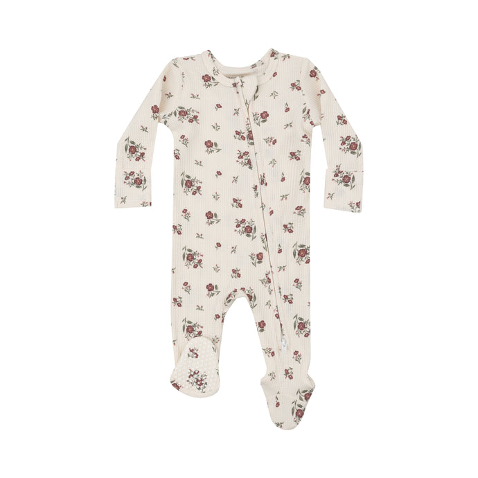 2 Way Zipper Footie - Misty Rose Floral