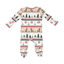 Load image into Gallery viewer, 2 Way Zipper Footie - Reindeer Fair Isle