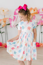 Load image into Gallery viewer, Dots &amp; Daisies S/S Pocket Twirl Dress