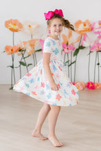 Load image into Gallery viewer, Dots &amp; Daisies S/S Pocket Twirl Dress