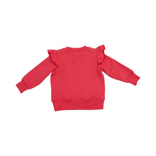 Load image into Gallery viewer, Ruffle Shoulder Sweatshirt - Red French Terry