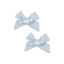 Load image into Gallery viewer, 2 Pack Hair Bow with Clip - Solid Blue Fog