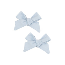 Load image into Gallery viewer, 2 Pack Hair Bow with Clip - Solid Blue Fog