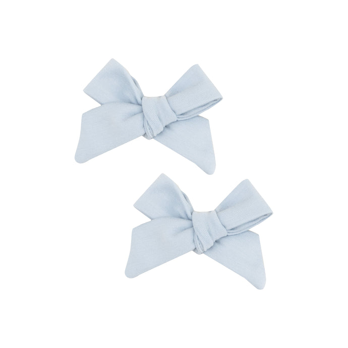 2 Pack Hair Bow with Clip - Solid Blue Fog