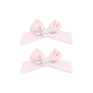 2 Pack Hair Bow with Clip - Solid Classic Pink