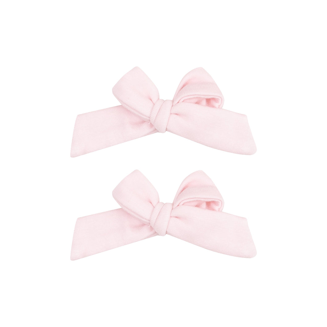 2 Pack Hair Bow with Clip - Solid Classic Pink