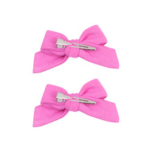 Load image into Gallery viewer, 2 Pack Hair Bow with Clip - Solid Strawberry Moon