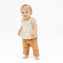 Load image into Gallery viewer, Peplum Tank with Smocked Back and Smocked Waist Pants with Ladder Trim - Bitty Blooms