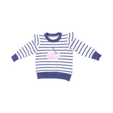 Load image into Gallery viewer, Ruffle Sleeve Sweatshirt with Chenille Patch and Paperbag Shorts Bubbly Whale Pink