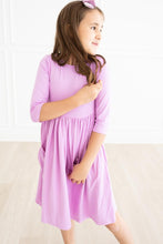 Load image into Gallery viewer, Bright Lilac Pocket Twirl Dress