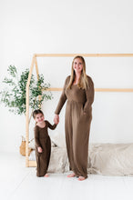 Load image into Gallery viewer, Earth Tones Mama Wide Leg Rompers