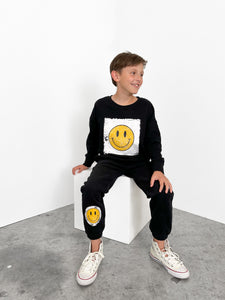 Smiley Elevated Crewneck - Black