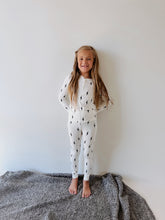 Load image into Gallery viewer, Bamboo Two Piece Pajamas | Black &amp; White Lightning Bolt