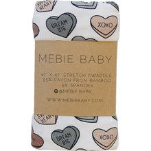 Load image into Gallery viewer, Conversation Hearts Bamboo Stretch Swaddle