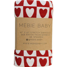 Load image into Gallery viewer, Checkered Hearts Bamboo Stretch Swaddle