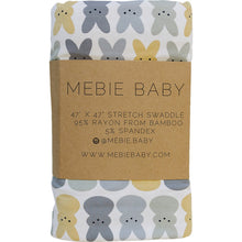 Load image into Gallery viewer, Dusty Blue Bunny Bamboo Stretch Swaddle