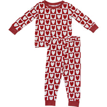 Load image into Gallery viewer, Checkered Hearts Ribbed Bamboo Cozy Set