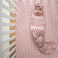 Load image into Gallery viewer, Berry Gingham | Bamboo Crib Sheet