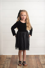 Load image into Gallery viewer, Black Velvet Tulle Dress