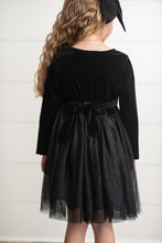 Load image into Gallery viewer, Black Velvet Tulle Dress