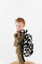 Load image into Gallery viewer, The Aspen Mini Backpack- Sherpa Black and White Check