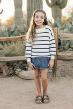 Load image into Gallery viewer, Navy Stripe Knit Sweater