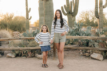 Load image into Gallery viewer, Navy Stripe Knit Sweater