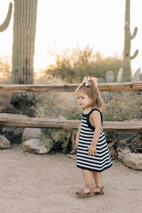 Navy Stripe Knit Tank Dress