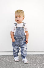 Load image into Gallery viewer, Distressed Denim Overall - Light Wash